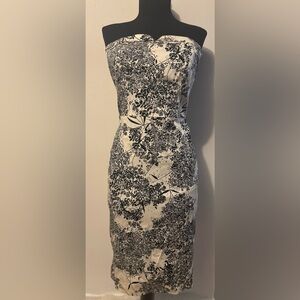 Floral Black and White Dress